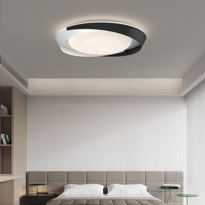 Contemporary Scandinavian Geometric Round Iron Silicone Shade LED Flush Mount Ceiling Light For Living Room