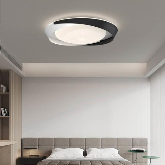 مصباح سقف LED دائري معدني هندسي معاصر من السيليكون بتصميم اسكندنافي لغرفة المعيشة