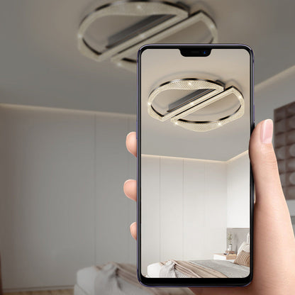Contemporary Luxury Geometric Round Aluminum Acrylic Shade LED Flush Mount Ceiling Light For Living Room