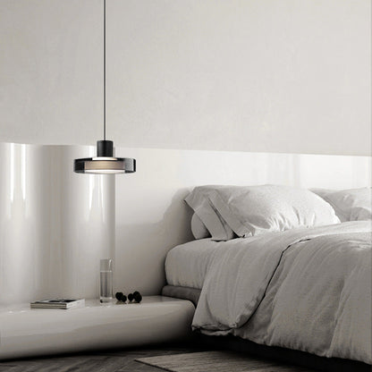 Contemporary Scandinavian Stainless Steel Acrylic Cylinder LED Pendant Light For Living Room