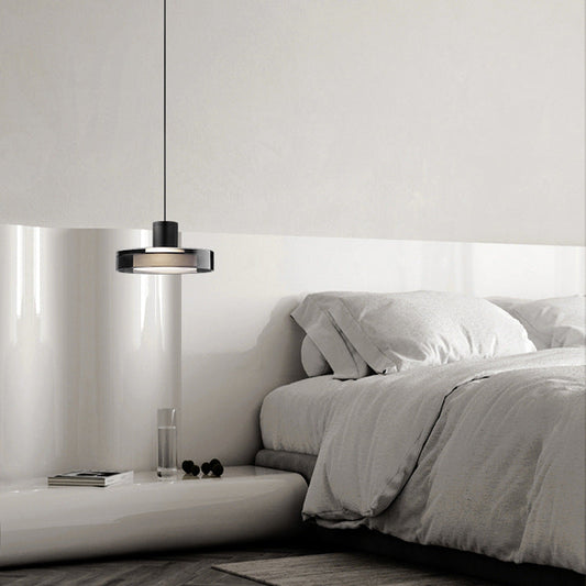 Contemporary Scandinavian Stainless Steel Acrylic Cylinder LED Pendant Light For Living Room