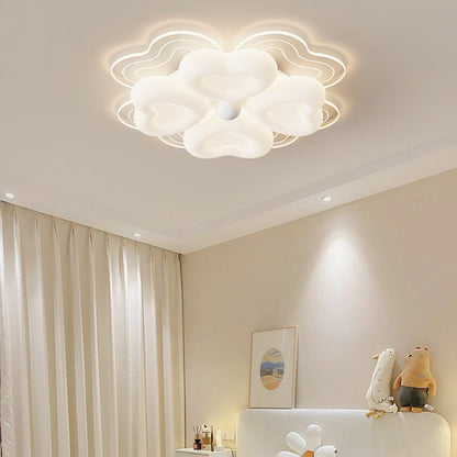 Contemporary Creative Petal Acrylic Shade Iron LED Flush Mount Ceiling Light For Living Room