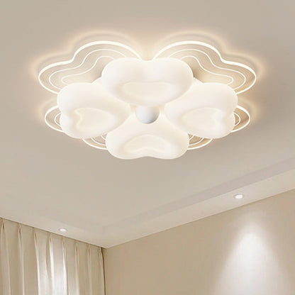 Contemporary Creative Petal Acrylic Shade Iron LED Flush Mount Ceiling Light For Living Room