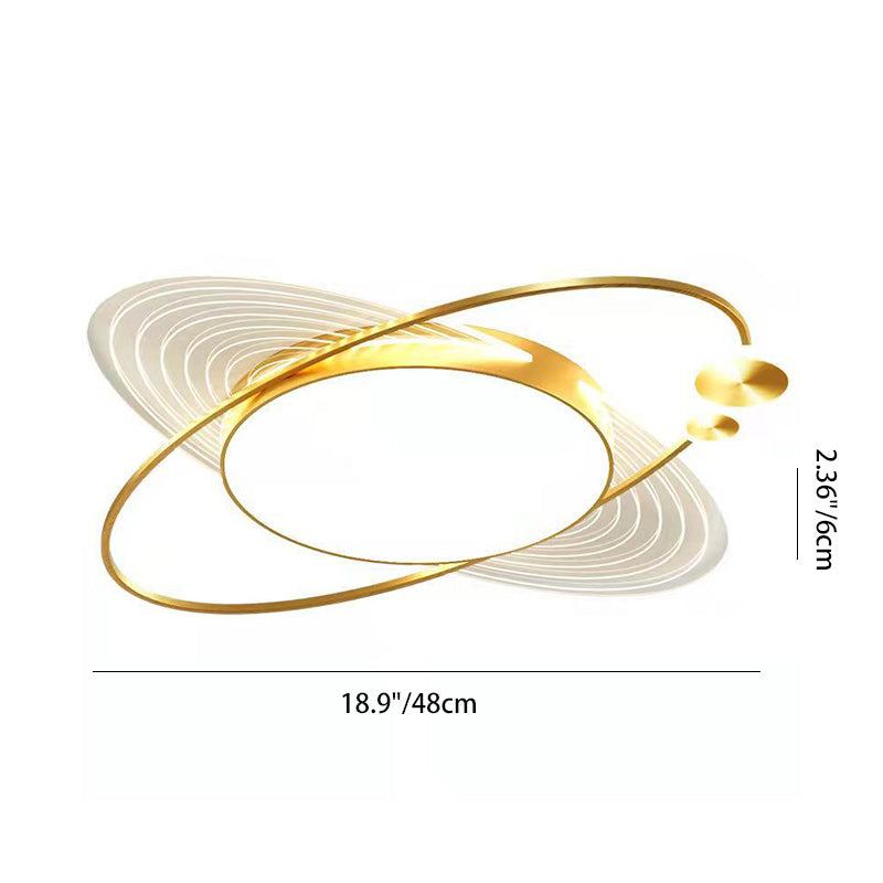 Contemporary Creative Star Moon Elliptical Acrylic Shade LED Flush Mount Ceiling Light For Living Room