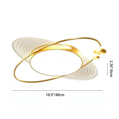 Contemporary Creative Star Moon Elliptical Acrylic Shade LED Flush Mount Ceiling Light For Living Room