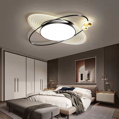 Contemporary Creative Star Moon Elliptical Acrylic Shade LED Flush Mount Ceiling Light For Living Room