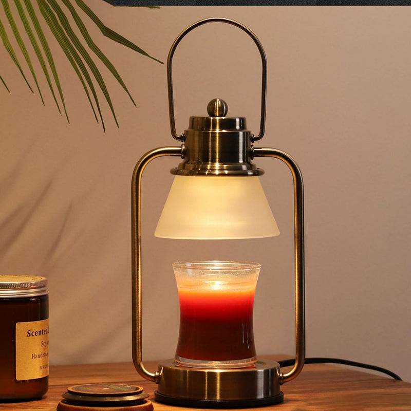 Contemporary Simplicity Hardware Glass Conical Shade 1-Light Melting Wax Table Lamp For Bedroom
