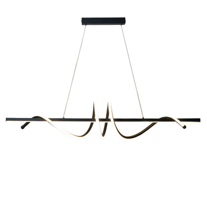 Modern Minimalist Iron Spiral Winding Acrylic Linear LED Island Light Pendant Light For Living Room