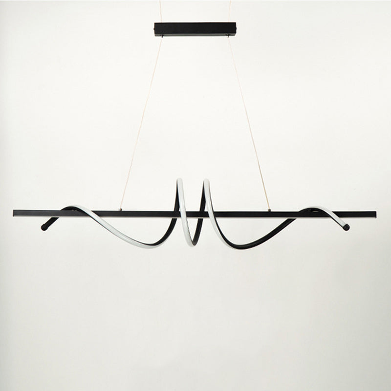 Modern Minimalist Iron Spiral Winding Acrylic Linear LED Island Light Pendant Light For Living Room
