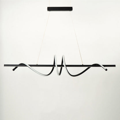Modern Minimalist Iron Spiral Winding Acrylic Linear LED Island Light Pendant Light For Living Room