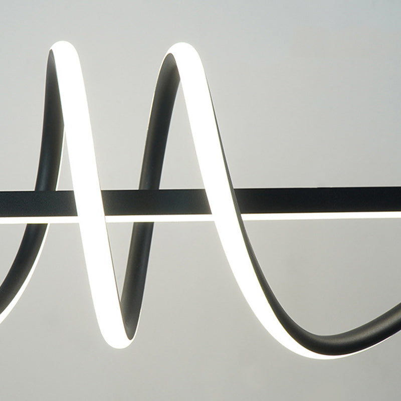 Modern Minimalist Iron Spiral Winding Acrylic Linear LED Island Light Pendant Light For Living Room