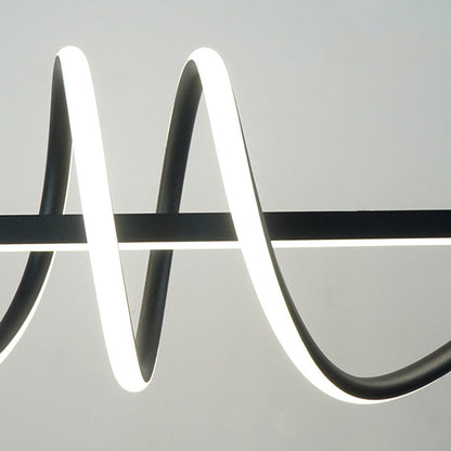 Modern Minimalist Iron Spiral Winding Acrylic Linear LED Island Light Pendant Light For Living Room