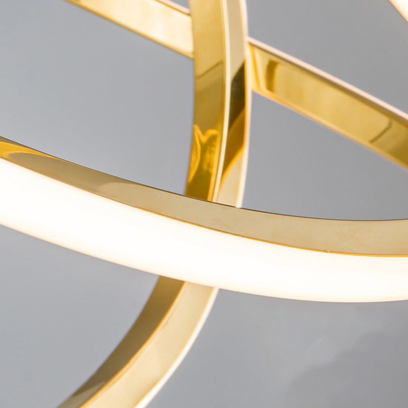 Modern Minimalist Stainless Steel Geometric Silicone Circle Ring LED Pendant Light For Living Room