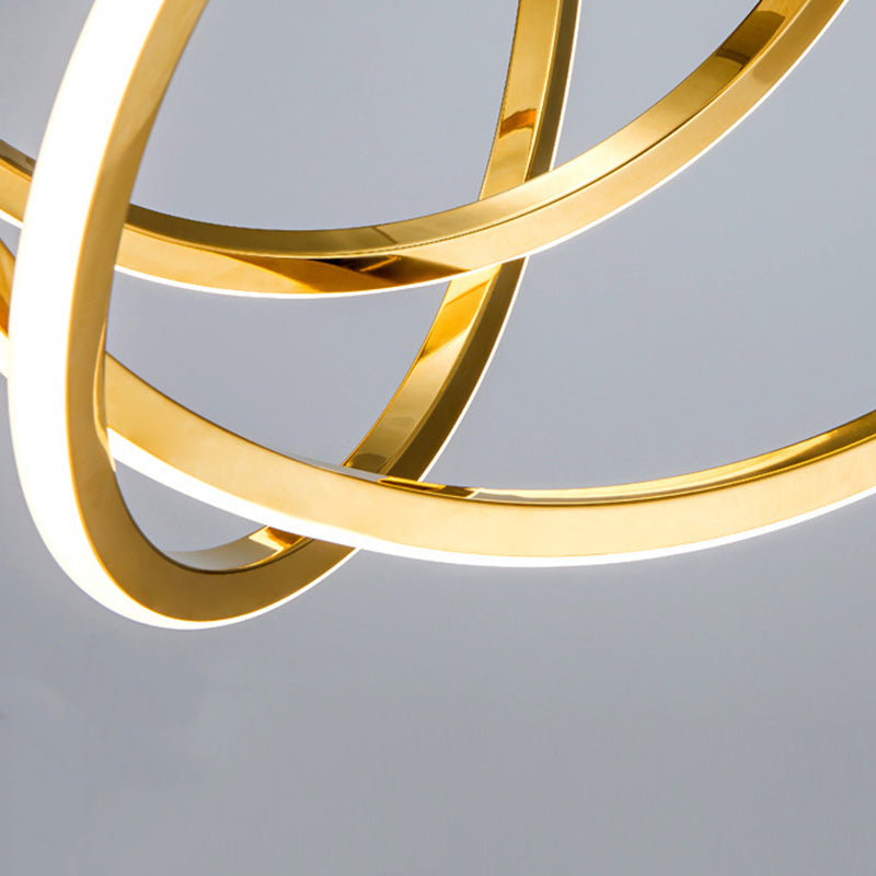Modern Minimalist Stainless Steel Geometric Silicone Circle Ring LED Pendant Light For Living Room