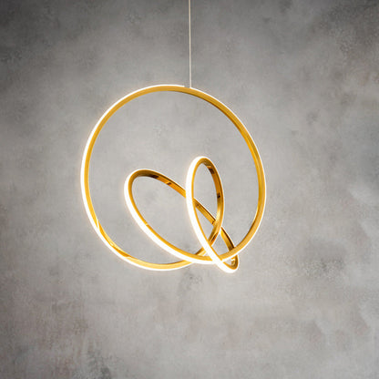Modern Minimalist Stainless Steel Geometric Silicone Circle Ring LED Pendant Light For Living Room