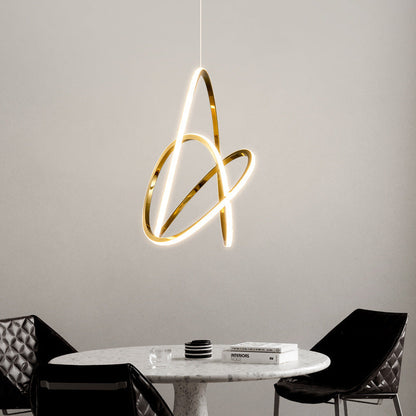 Modern Minimalist Stainless Steel Geometric Silicone Circle Ring LED Pendant Light For Living Room