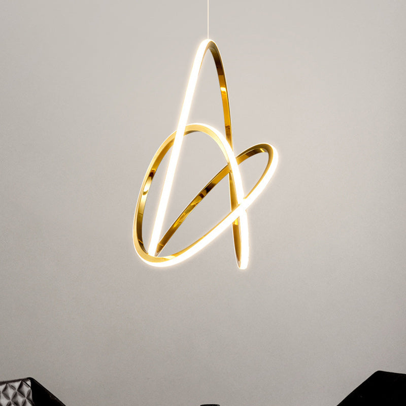 Modern Minimalist Stainless Steel Geometric Silicone Circle Ring LED Pendant Light For Living Room