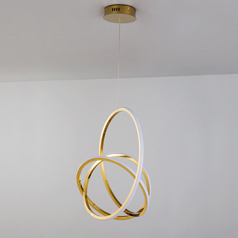 Modern Minimalist Stainless Steel Geometric Silicone Circle Ring LED Pendant Light For Living Room