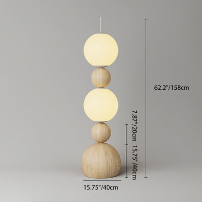 Contemporary Scandinavian Iron PE Spherical Shade LED Standing Floor Lamp For Living Room