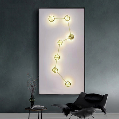 Contemporary Creative Big Dipper Aluminum LED Flush Mount Ceiling Light For Living Room