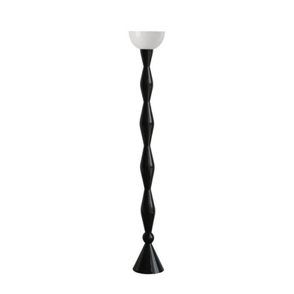Contemporary Scandinavian Iron Glass Semicircle Shade 1-Light Standing Floor Lamp For Living Room