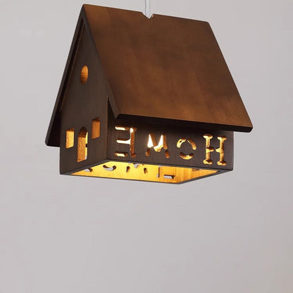 Contemporary Creative Solid Wood Cabin Iron Aluminum Cloud Shade LED Pendant Light For Living Room