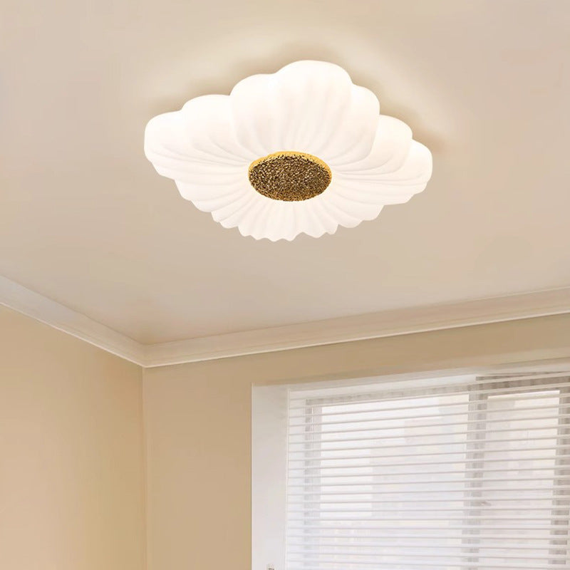 Contemporary Nordic Hardware Square PE Shade LED Flush Mount Ceiling Light For Living Room