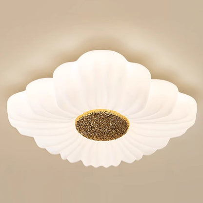 Contemporary Nordic Hardware Square PE Shade LED Flush Mount Ceiling Light For Living Room