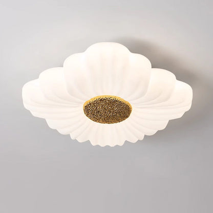 Contemporary Nordic Hardware Square PE Shade LED Flush Mount Ceiling Light For Living Room