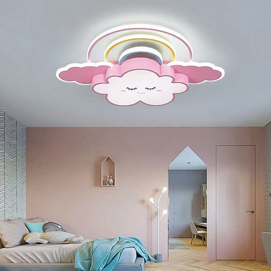 مصباح سقف LED بتصميم سحابة من الأكريليك بتصميم قوس قزح إبداعي معاصر لغرفة المعيشة 