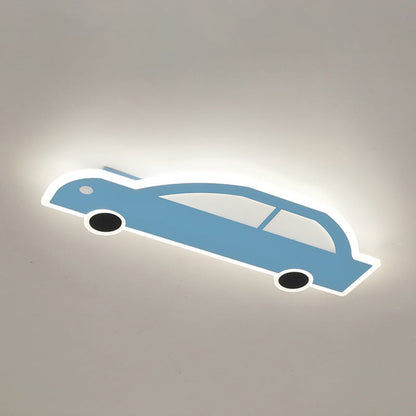 Contemporary Creative Cartoon Car Iron Acrylic LED Flush Mount Ceiling Light For Living Room