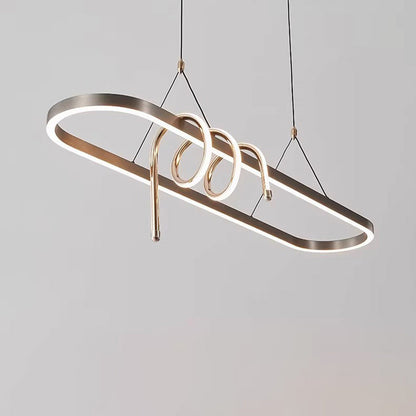 Modern Minimalist Iron Aluminum Circle Ring Silicone LED Pendant Light Island Light For Living Room