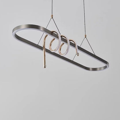 Modern Minimalist Iron Aluminum Circle Ring Silicone LED Pendant Light Island Light For Living Room