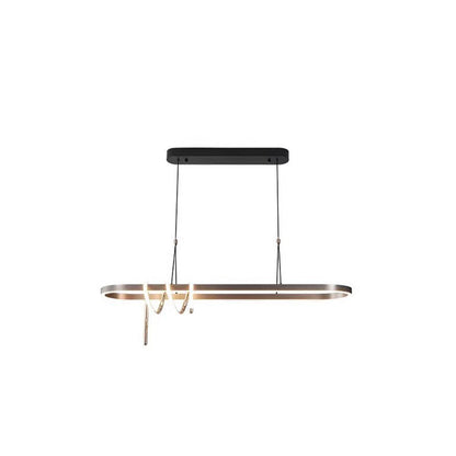 Modern Minimalist Iron Aluminum Circle Ring Silicone LED Pendant Light Island Light For Living Room
