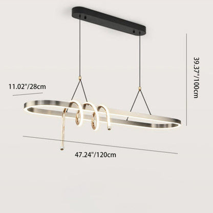 Modern Minimalist Iron Aluminum Circle Ring Silicone LED Pendant Light Island Light For Living Room
