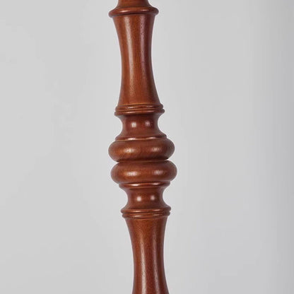 Traditional Vintage Fabric Pumpkin Shade Solid Wood 1-Light Standing Floor Lamp For Bedroom