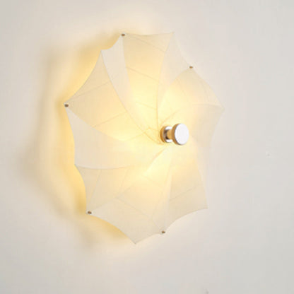 Contemporary Creative Rotating & Scaling Flower Fabric Shade Hardware 1-Light Wall Sconce Lamp For Dining Room