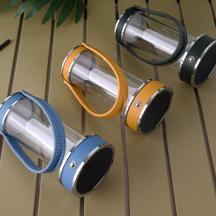 Modern Simplicity Waterproof Aluminum Cylinder Leather Portable LED Outdoor Camping Light For Garden