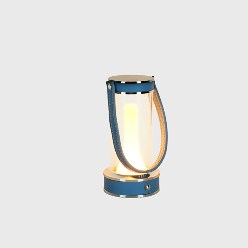 Modern Simplicity Waterproof Aluminum Cylinder Leather Portable LED Outdoor Camping Light For Garden