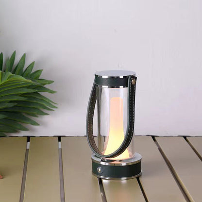 Modern Simplicity Waterproof Aluminum Cylinder Leather Portable LED Outdoor Camping Light For Garden