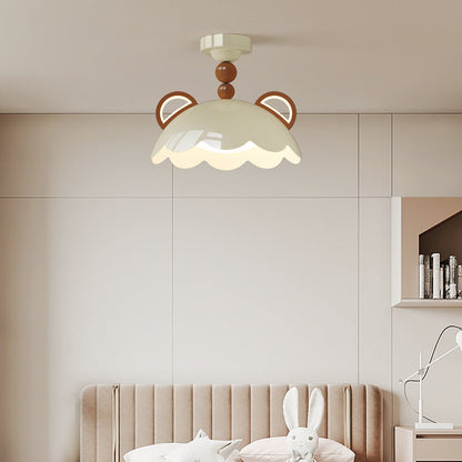 Contemporary Creative Eggshell Iron PE LED Flush Mount Ceiling Light For Living Room