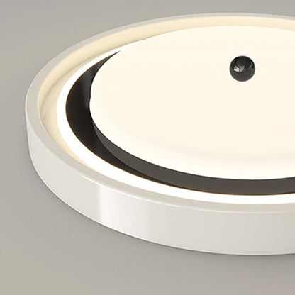 Modern Minimalist Hardware PVC Walnut Wood Grain LED Flush Mount Ceiling Light For Living Room