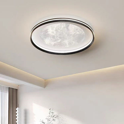 Modern Minimalist Aluminum Acrylic Round LED Flush Mount Ceiling Light For Living Room