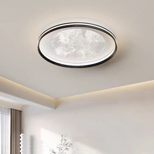 Modern Minimalist Aluminum Acrylic Round LED Flush Mount Ceiling Light For Living Room