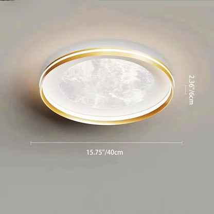 Modern Minimalist Aluminum Acrylic Round LED Flush Mount Ceiling Light For Living Room