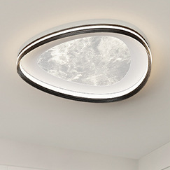Modern Minimalist Aluminum Acrylic Round LED Flush Mount Ceiling Light For Living Room