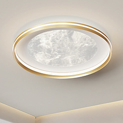 Modern Minimalist Aluminum Acrylic Round LED Flush Mount Ceiling Light For Living Room