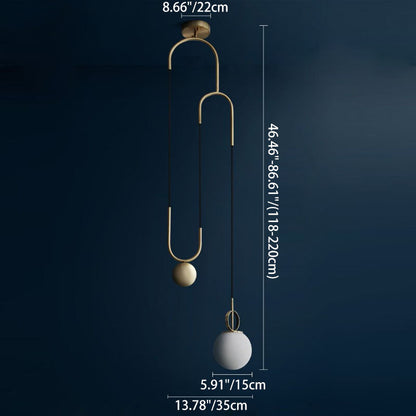 Contemporary Simplicity Hardware Adjustable Pulley-Designed Glass Orb Shade 1-Light Pendant Light For Living Room