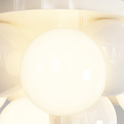 Contemporary Scandinavian Iron Magic Bean Glass Shade 1-Light Semi-Flush Mount Ceiling Light For Hallway