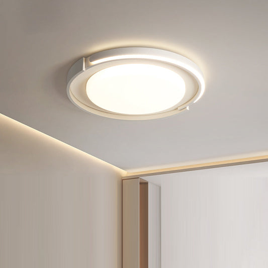 Modern Minimalist Iron Acrylic Round Shade LED Flush Mount Ceiling Light For Living Room